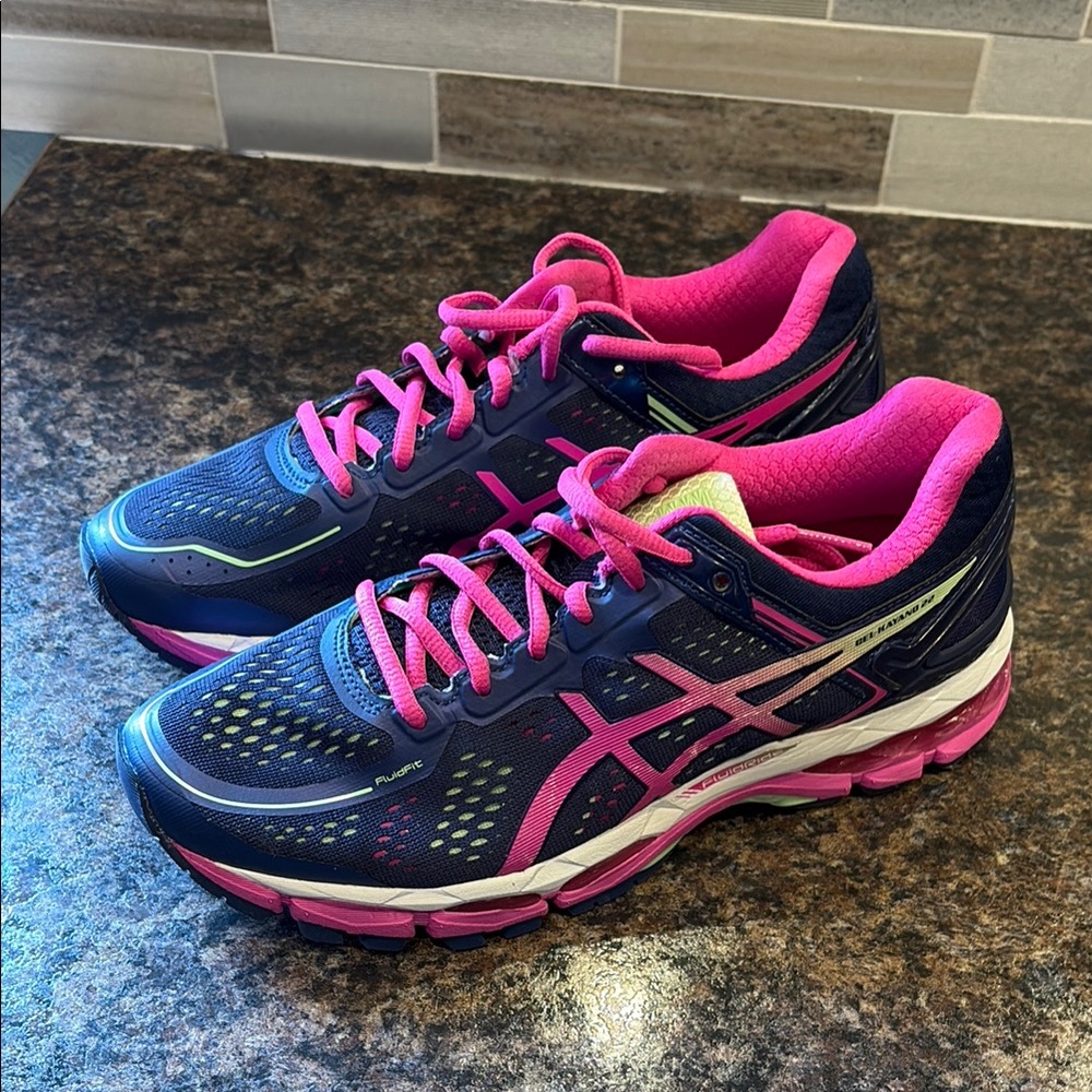 Asics Women's Running Shoes - Navy and Pink